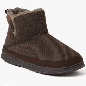 New Dearfoams mens James Woven Indoor/Outdoor Memory Foam Boot Slipper Small 7/8